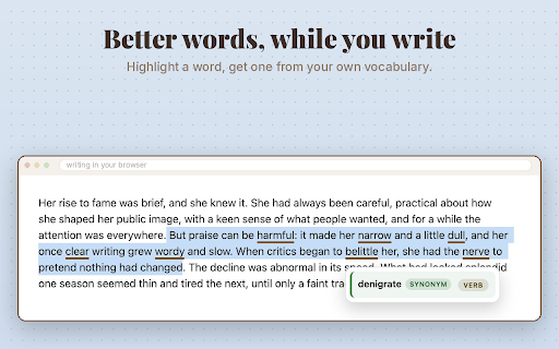 Lexi :: Lexi helps you actually use the words you're trying to learn.
Most vocabulary apps stop at quizzes: you learn a word, then never…