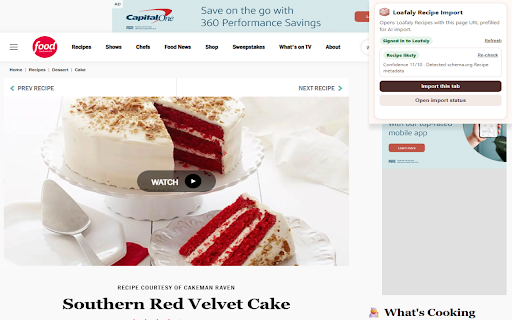 Loafaly Recipe URL Importer :: Send the current recipe page URL to Loafaly for AI recipe import.