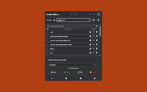 Cookie Editor Plus :: Manage your Cookies chrome-wide, fast switch between profiles and domains and securely share your cookies with whoever you want.