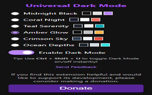 Universal Dark Mode :: Toggle dark mode on any website with selectable themes.