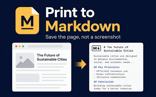 Print to Markdown :: Capture the current page, article, selection, or loaded Reddit discussion as structured Markdown.