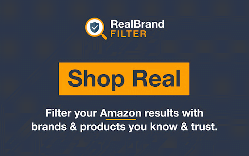 RealBrand Filter - Clean Up Amazon Search :: Filter out unknown brands and clean up Amazon search results. See trust badges, hide sketchy products.