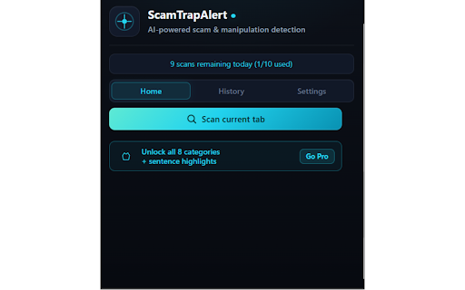 ScamTrapAlert :: AI-powered Chrome extension that detects scams, phishing, and manipulation in real-time