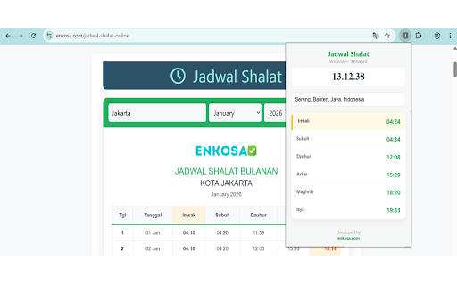 Jadwal Shalat by Enkosa :: Jadwal shalat akurat seluruh dunia dengan fitur notifikasi adzan otomatis oleh enkosa.com