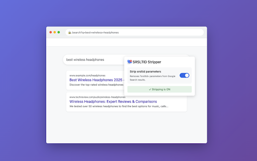 SRSLTID Stripper :: Removes srsltid tracking parameters from Google search URLs