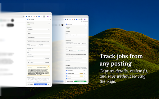 Job Tracker Bridge :: Capture job posts, estimate fit, review details, and save applications to your tracker.