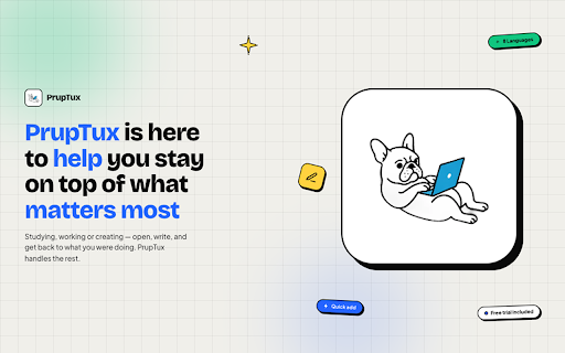 Pruptux :: PrupTux notes extension: simple to use. Smart enough to stay out of your way.