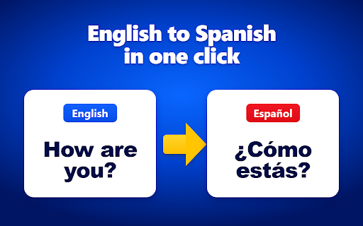 English to Spanish :: Translate selected text or whole pages with English to Spanish, switching to Spanish to English whenever needed.