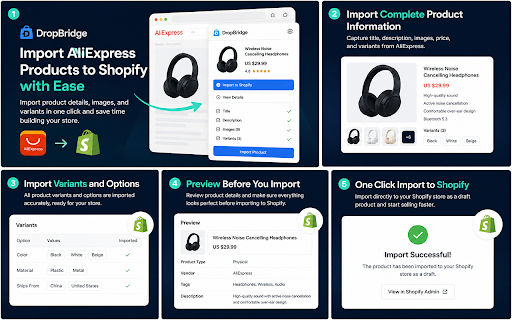 DropBridge — AliExpress Product Importer :: Import AliExpress products, images, and variants into Shopify with ease.