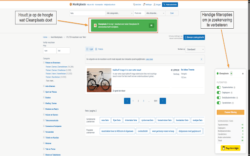 Cleanplaats - Marktplaats zonder spam :: Zelf in de hand wat je wel én niet wil zien op Marktplaats door te filteren