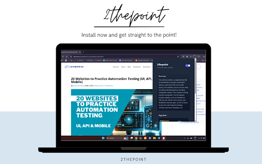 2thepoint :: Summarizes web page content in 3-4 lines with stats and important links