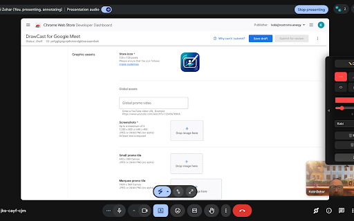 DrawCast for Google Meet :: Draw on Google Meet — visible to all participants in real time.