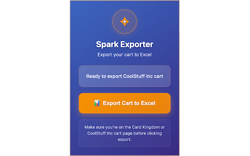 Spark Exporter :: Export your card game cart to Excel with one click - works with multiple retailers