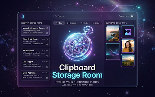 Clipboard Storage Room :: Securely records clipboard history with instant search, image support, custom retention settings, and automatic cleanups.