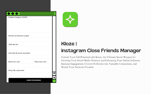 Kloze | Friends Manager :: Automate adding followers to Instagram Close Friends list