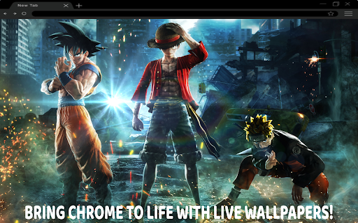 Jump Force Goku Naruto Luffy Live Wallpaper :: Unite legends—Goku, Naruto, and Luffy power up your new tab! ⚡🔥🏴☠️
