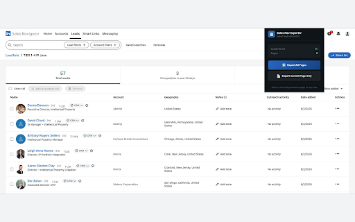 Sales Nav List Exporter :: Export LinkedIn Sales Navigator lead lists to CSV with one click