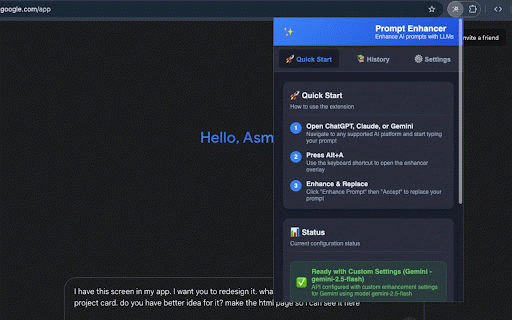 PromptUp :: Enhance your prompts using multiple AI providers on ChatGPT, Claude.ai, and Gemini platforms.