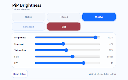 PiP Brightness :: Picture-in-Picture video with brightness controls and an enhanced Document PiP mode.