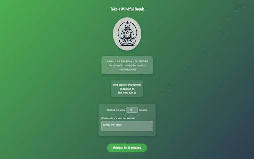 Sensei: Website Blocker & Productivity Extension for Mindful Browsing 🧘♂️ :: Block distracting websites, boost productivity, and develop mindful browsing habits with thoughtful self-reflection tools.