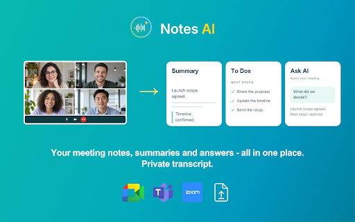 AI Meeting Note Taker :: Use AI Meeting Note Taker - get AI transcription, instant minutes, summaries, and an AI meeting assistant for Teams, Zoom and Meet.