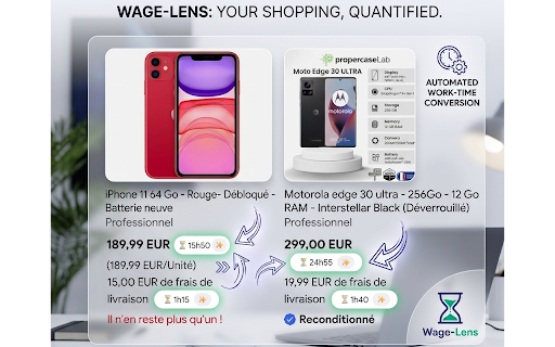 Wage-Lens :: Convertit les prix en temps de travail.