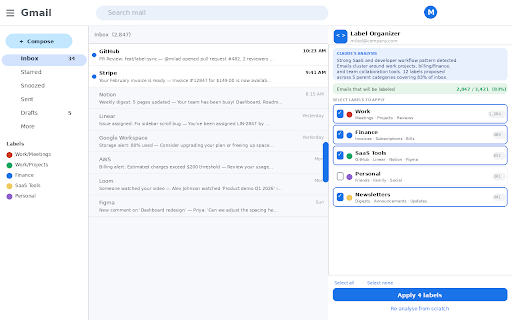 Gmail Label Organizer :: Automatically organise your Gmail inbox with AI-designed labels. Powered by Claude.