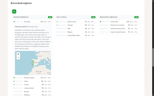 Enhancer for Ancestry :: Enhances your AncestryDNA results and your matches' with detailed descriptions, interactive maps, and downloadable results.