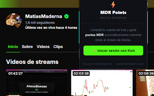 Matías Maderna - MDR Points :: Acumulá puntos MDR viendo el stream de Matías Maderna en Kick.