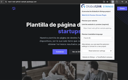 GlobalLink Strings Chrome extension :: GlobalLink Strings plugin, for live previewing webpage translations