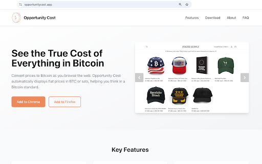 Opportunity Cost :: See every price in satoshis. Understand the Bitcoin opportunity cost of your purchases.