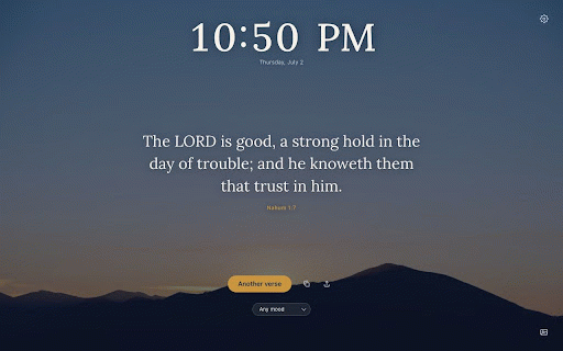 Random Bible — Verse on Every New Tab :: A calm Bible verse on every new tab. Random KJV verses by mood, copy, and share — fully offline.