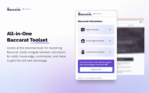Baccarat Calculator :: Simple extension that helps users to calculate odds for Baccarat games.