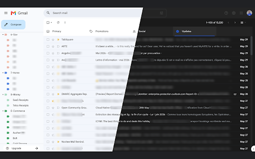 Mail In Black for Gmail :: Automatically applies dark mode to Gmail based on your system appearance preference