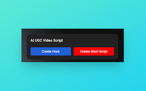 AI UGC Video Script :: Adds a button when visiting YouTube to create a UGC script from a video caption.