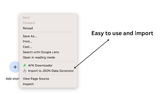 Import to JSON Data Generator :: Quickly import content from any page to the JSON Data Generator using the right-click context menu.