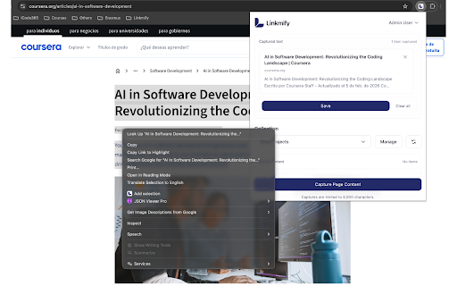 Linkmify :: Capture page content and selected text directly into your Linkmify account.