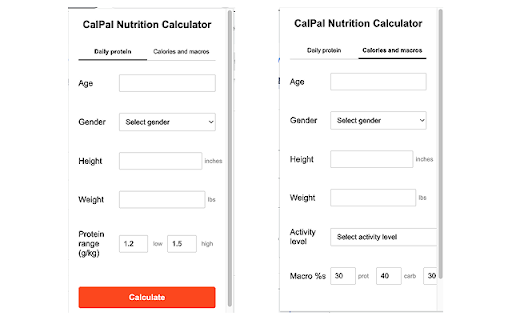 CalPal Nutrition Calculator :: Calculate your daily protein needs and calorie requirements based on personal metrics