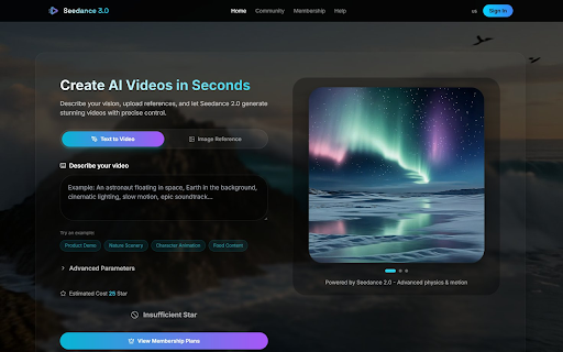 Seedance3 :: Browse community videos in side panel, play videos, view prompts/content, and launch Same in one click.