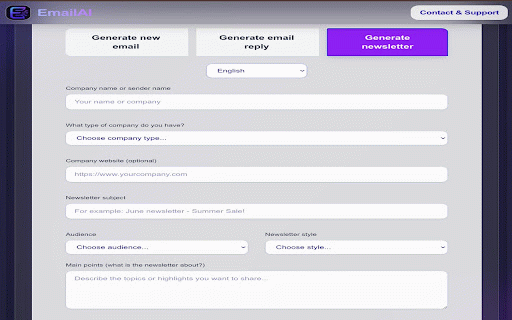 EmailAI :: EmailAI – Instantly generate AI-powered emails, replies, newsletters, and social posts.