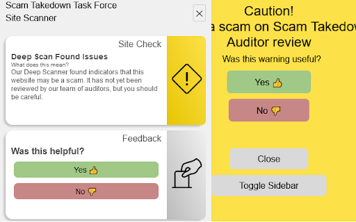Scam Takedown Task Force Site Scanner :: Scans websites against the Scam Takedown Task Force database and warns you if a site is in our Database