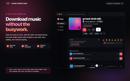 suno download - Audio Extractor :: Download the original source audio available on Suno AI song pages with one click.