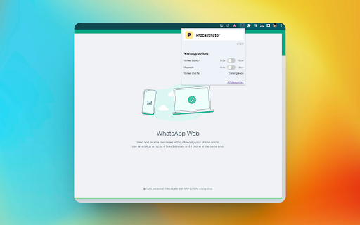 Procastinator :: Keep whatsapp web lite, without stories
