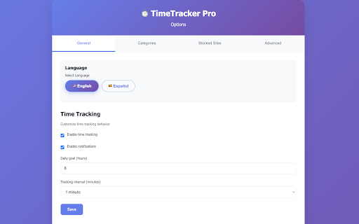 TimeTracker Pro :: Track time spent on each website with detailed statistics and site blocking