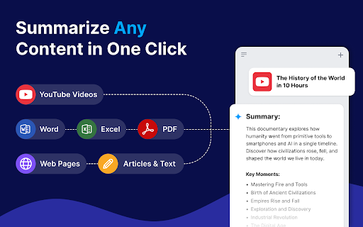 Summarize AI :: Try Summarize AI to get a text simplifier, AI YouTube video summarizer, chat with pdf & doc, and summarize web pages—all in one app!