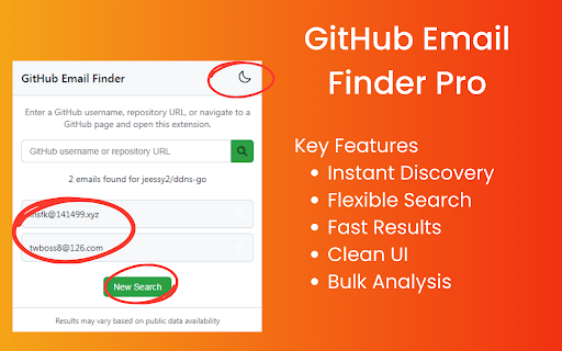 GitHub Email Finder Pro :: Find email addresses associated with GitHub profiles and repositories - the fastest way to connect with developers
