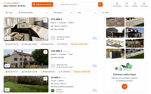 Terva : le coût réel d'un bien :: Sur une annonce LeBonCoin ou SeLoger, un clic lance l'analyse Terva : coût réel, travaux, marché, négociation.