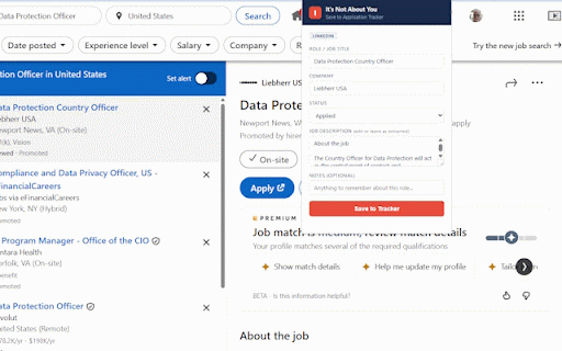 INAY Job Saver :: Save job listings to your It's Not About You application tracker in one click.