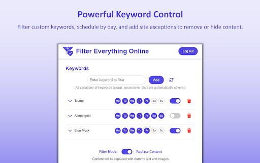 Filter Everything Online :: Remove or replace unwanted content from websites.