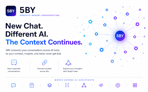 5BY :: Save AI chat history from ChatGPT, Claude, Gemini and more. Visualize your AI work with auto Graph View and Timelapse.